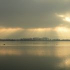 Kalt war es.Die Sonne schafft es nicht durchzukommen.Northeimer Freizeitsee