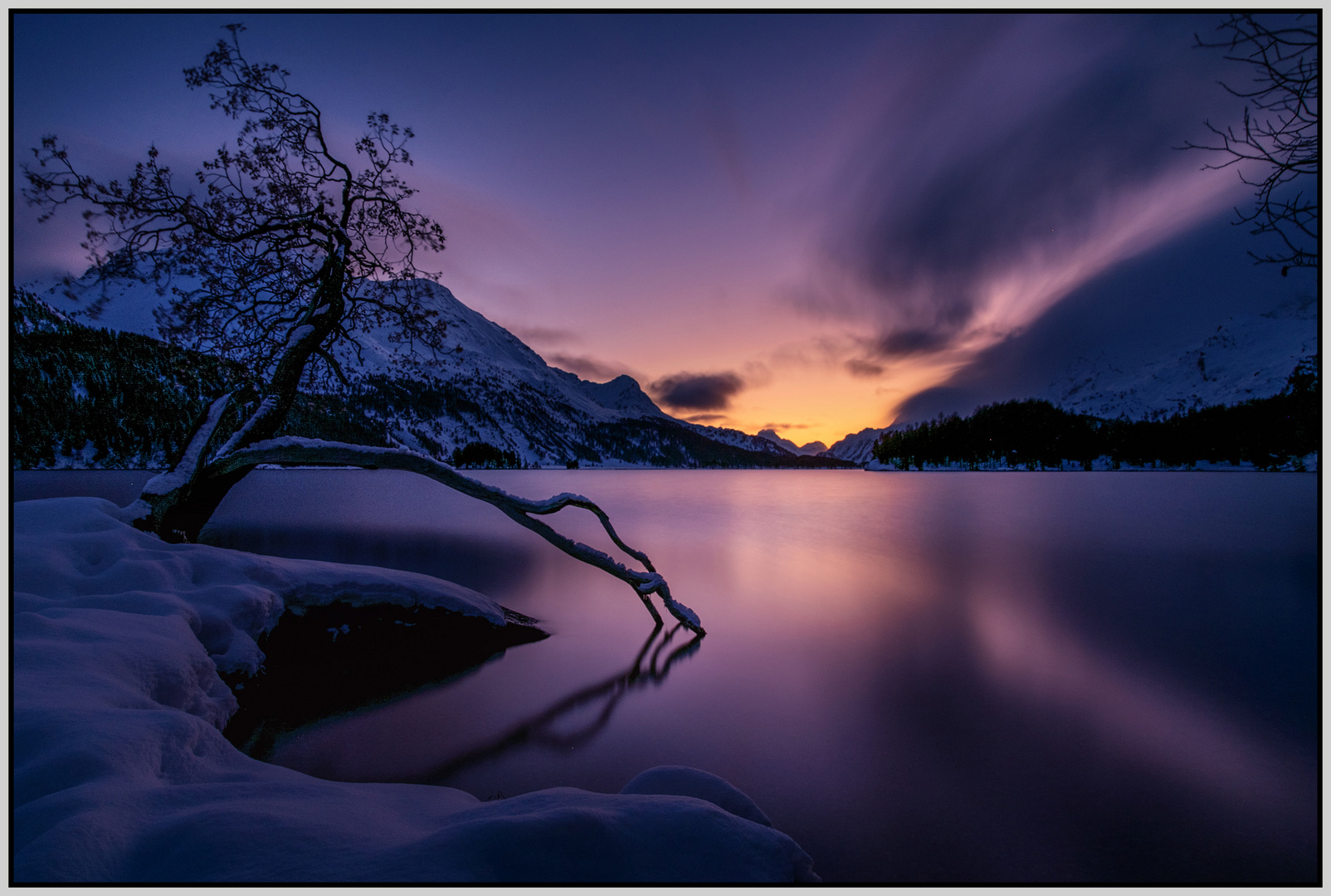 Kalter Abend am Silsersee - Maloja