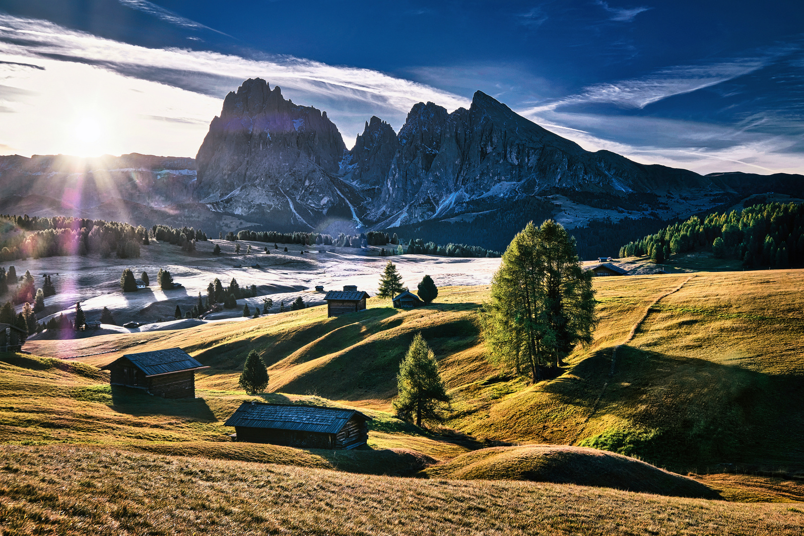 " kalter Morgen auf der Seiser Alm "