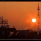 Kalter Sonnenaufgang am Funkturm