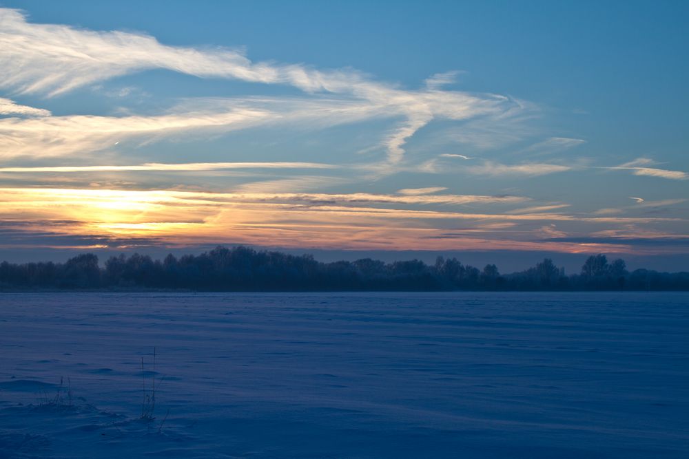 kalter Sonnenuntergang