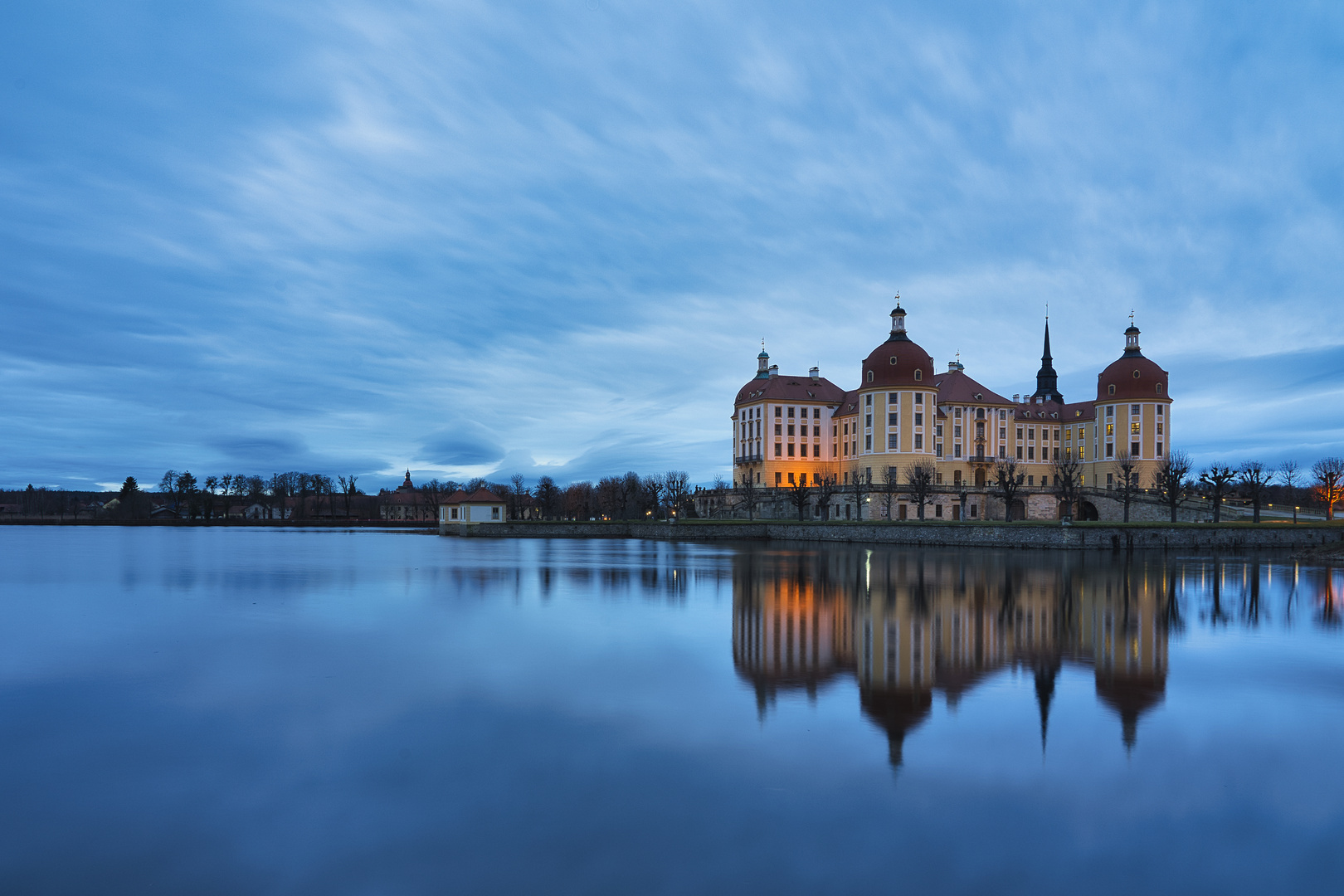 kalter Winterabend in Moritzburg