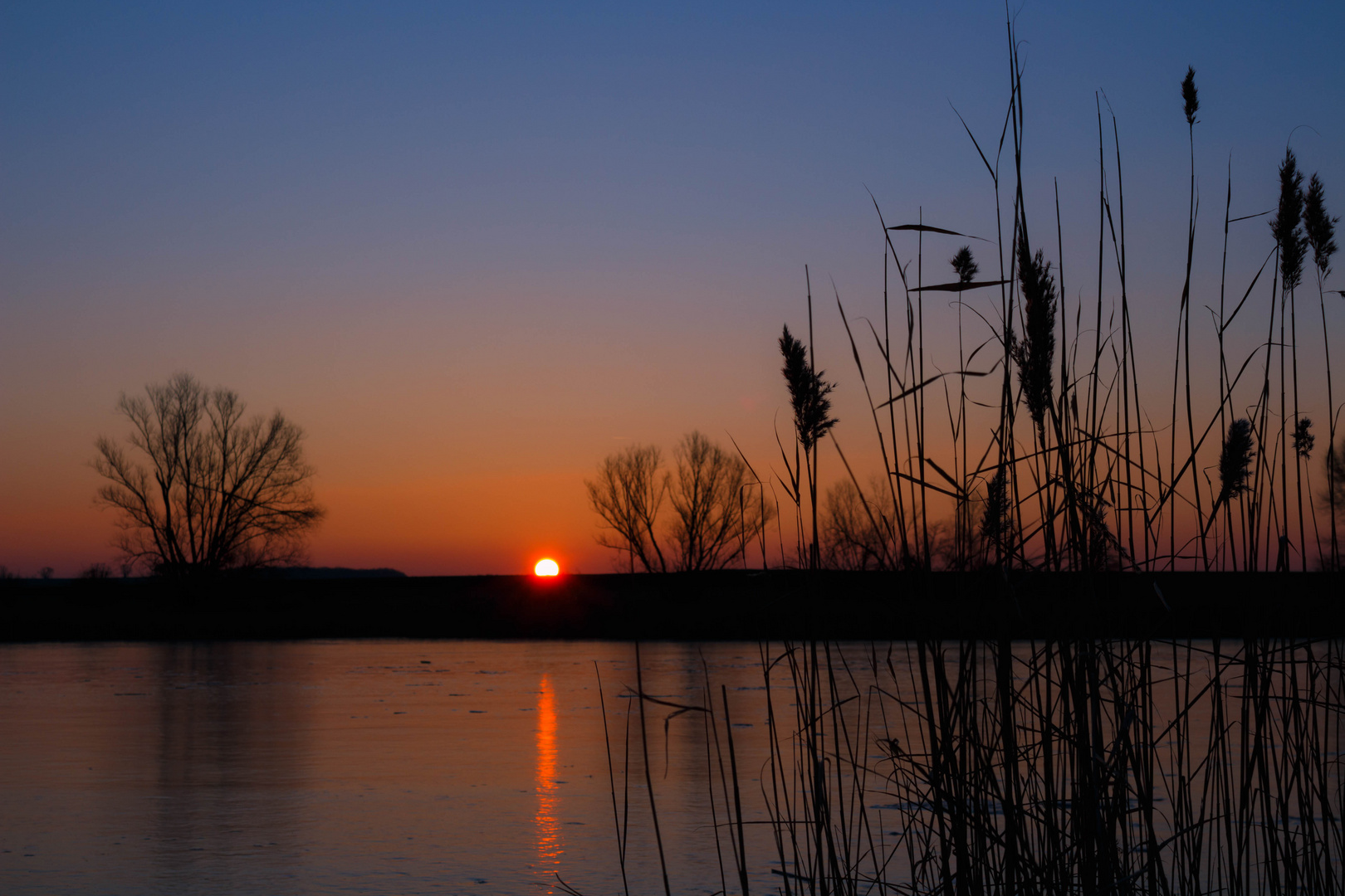 Kalter Wintermorgen am Ladeburger Stausee