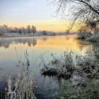 Kalter Wintermorgen an der Weser bei Emmerthal-Ohr