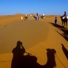 Kamelritt durch die Wüste bei Merzouga, Marokko