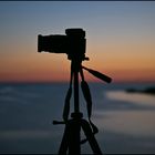 Kamera im Sonnenuntergang
