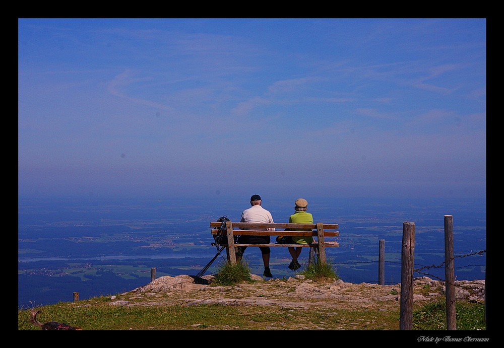 Kampenwand mit Blick auf den Chiemsee