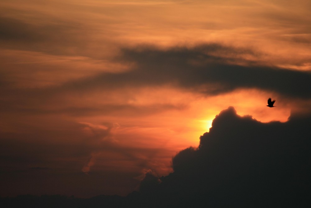 Kampf zwischen Sonne und Wolke