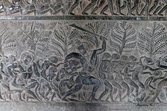 Kampfszene an der Tempelwand - Angkor-Wat