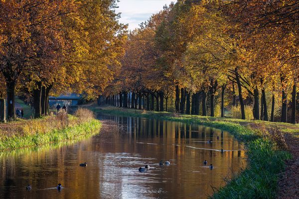 Kanal im Herbstlicht
