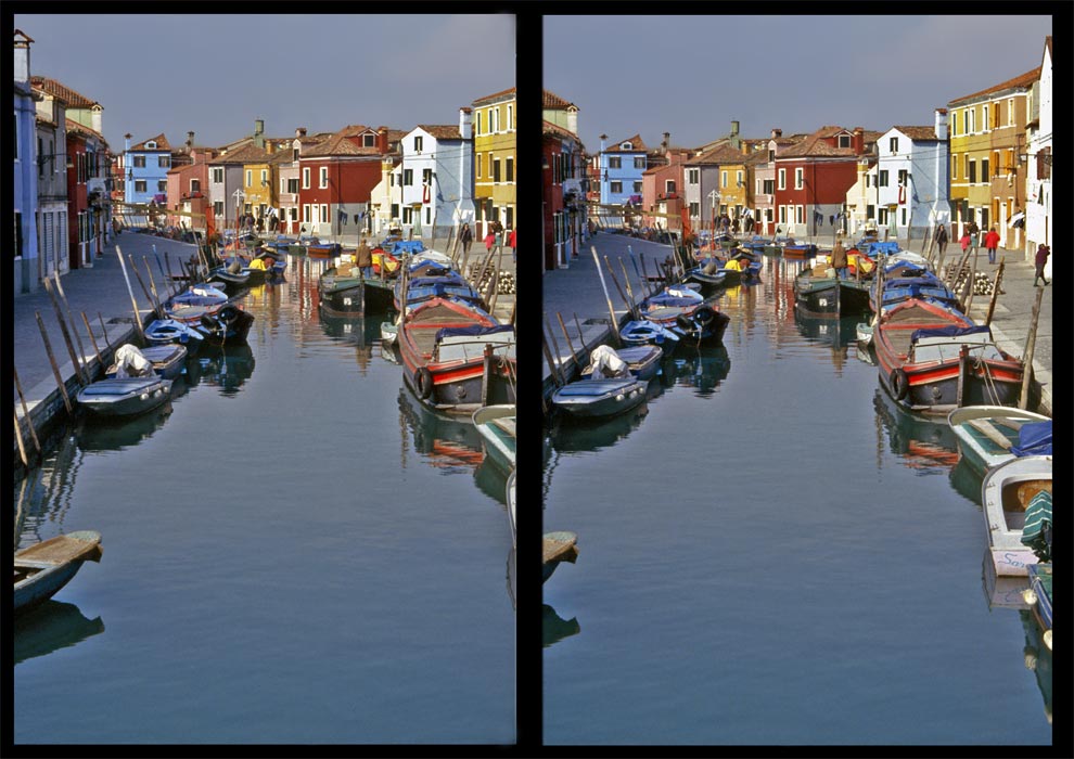 Kanal in Burano - ein 3D Versuch