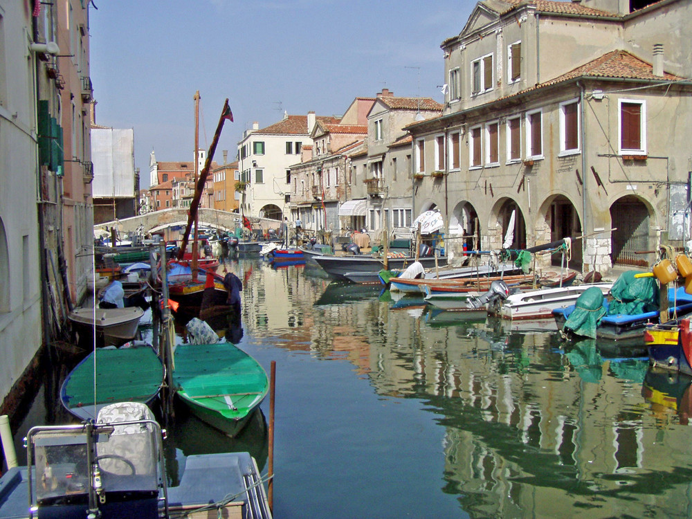 Kanal in Gioggia der Schwesterstadt von Venedig am anderen Ende der Lagune