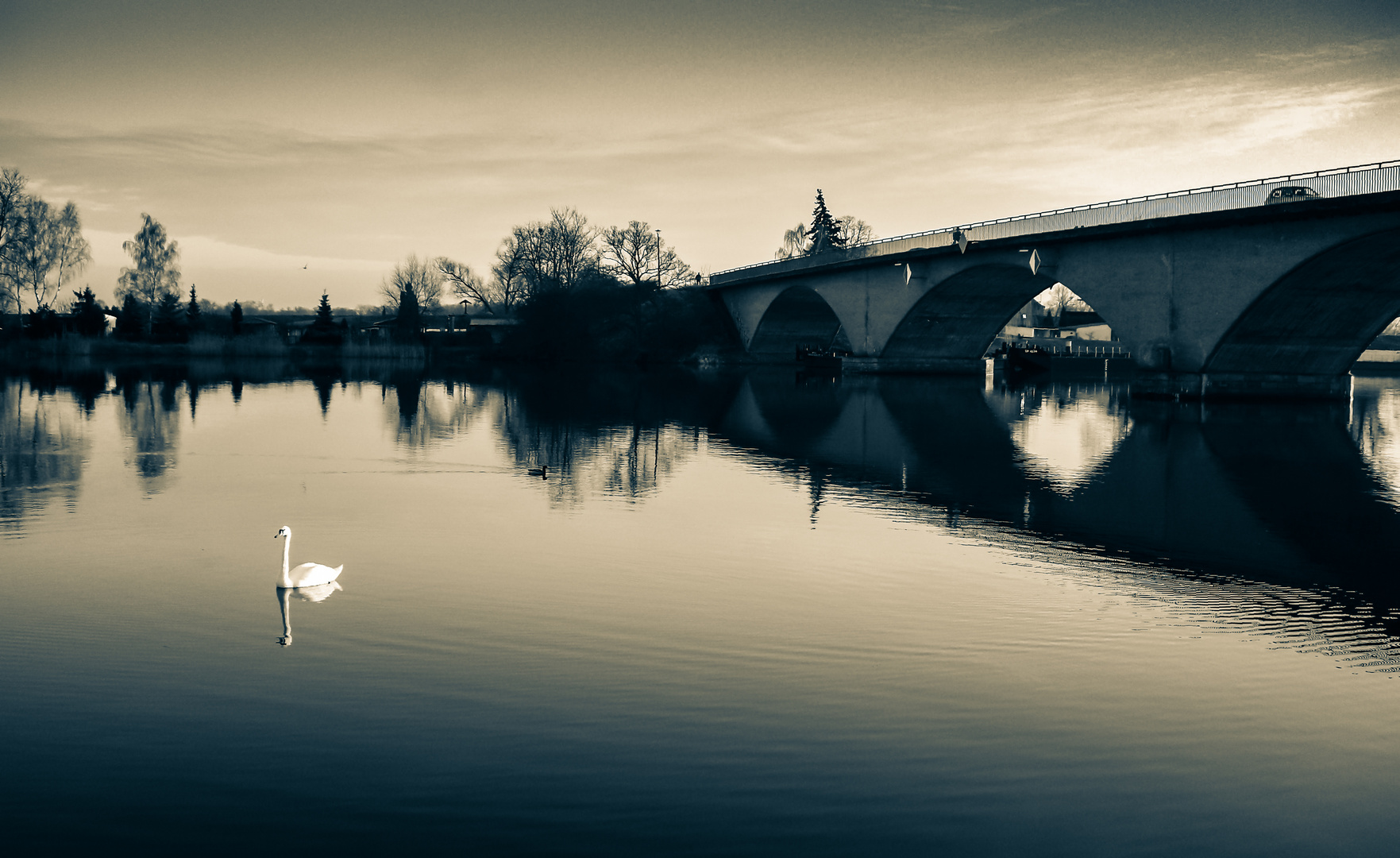 Kanal in Schwedt/Oder im Februar