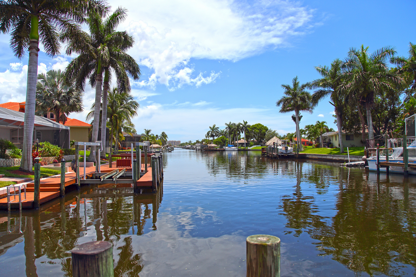 Kanal zum Golf von Mexico in Cape Coral Florida