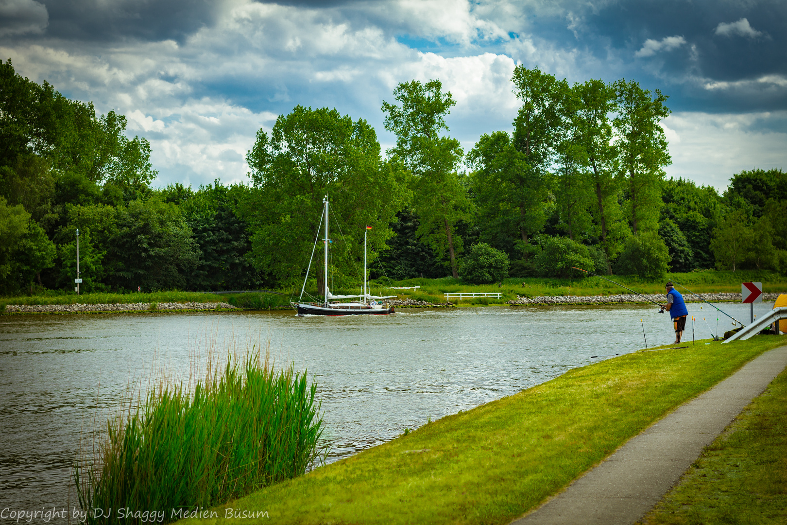 Kanalangler am Nord- Ostsee Kanal