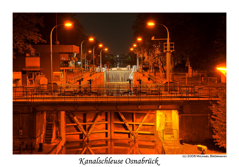 Kanalschleuse Osnabrück bei Nacht II