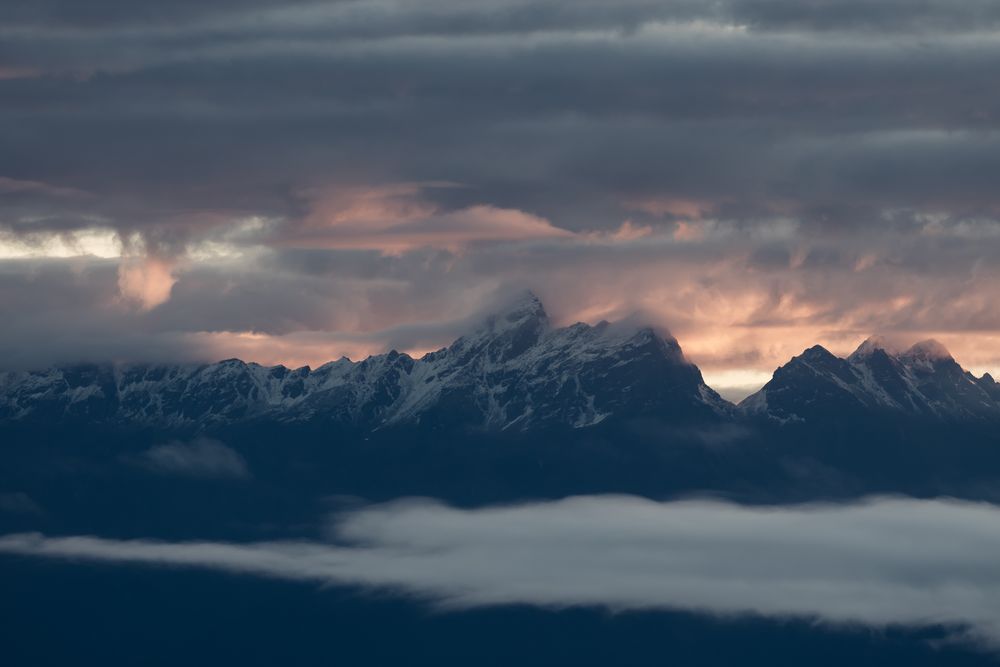 Kanchenjunga im ersten Morgenlicht