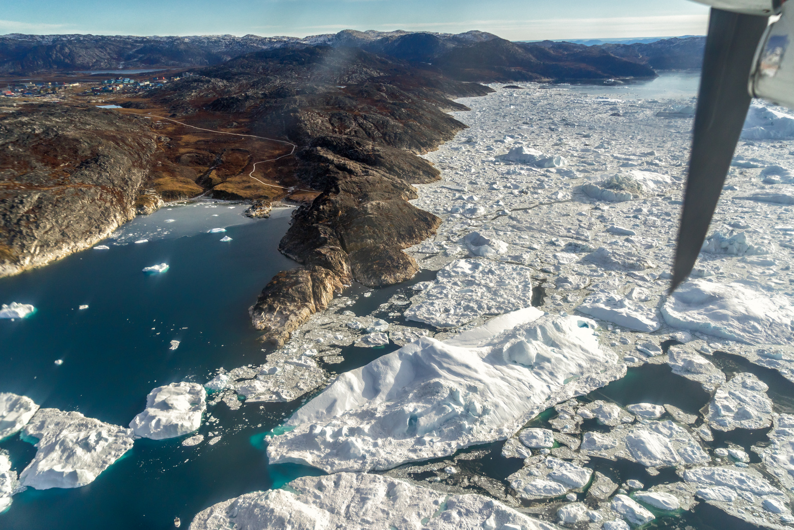 Kangia Fjord aus der Luft