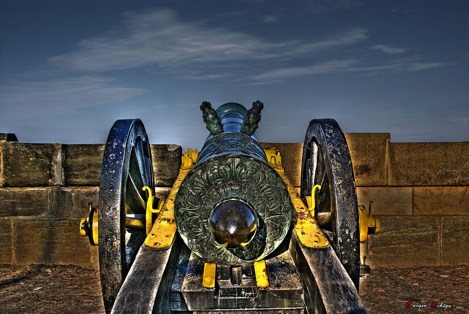 Kanone auf der Festung Königstein Friedrichsburg