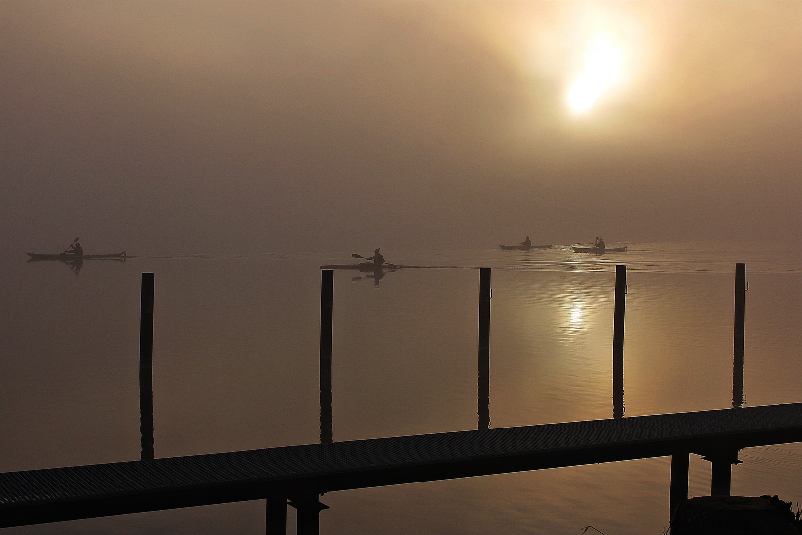 Kanufahrt im Nebel auf dem Großen Plöner See am 3.12.2016