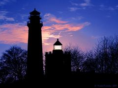 Kap Arkona, Rügen, Leuchttürme im Gegenlicht