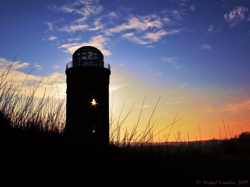 Kap Arkona, Rügen, Marine Peilturm im Gegenlicht