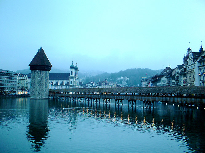 Kapellbrucke on a wet morning