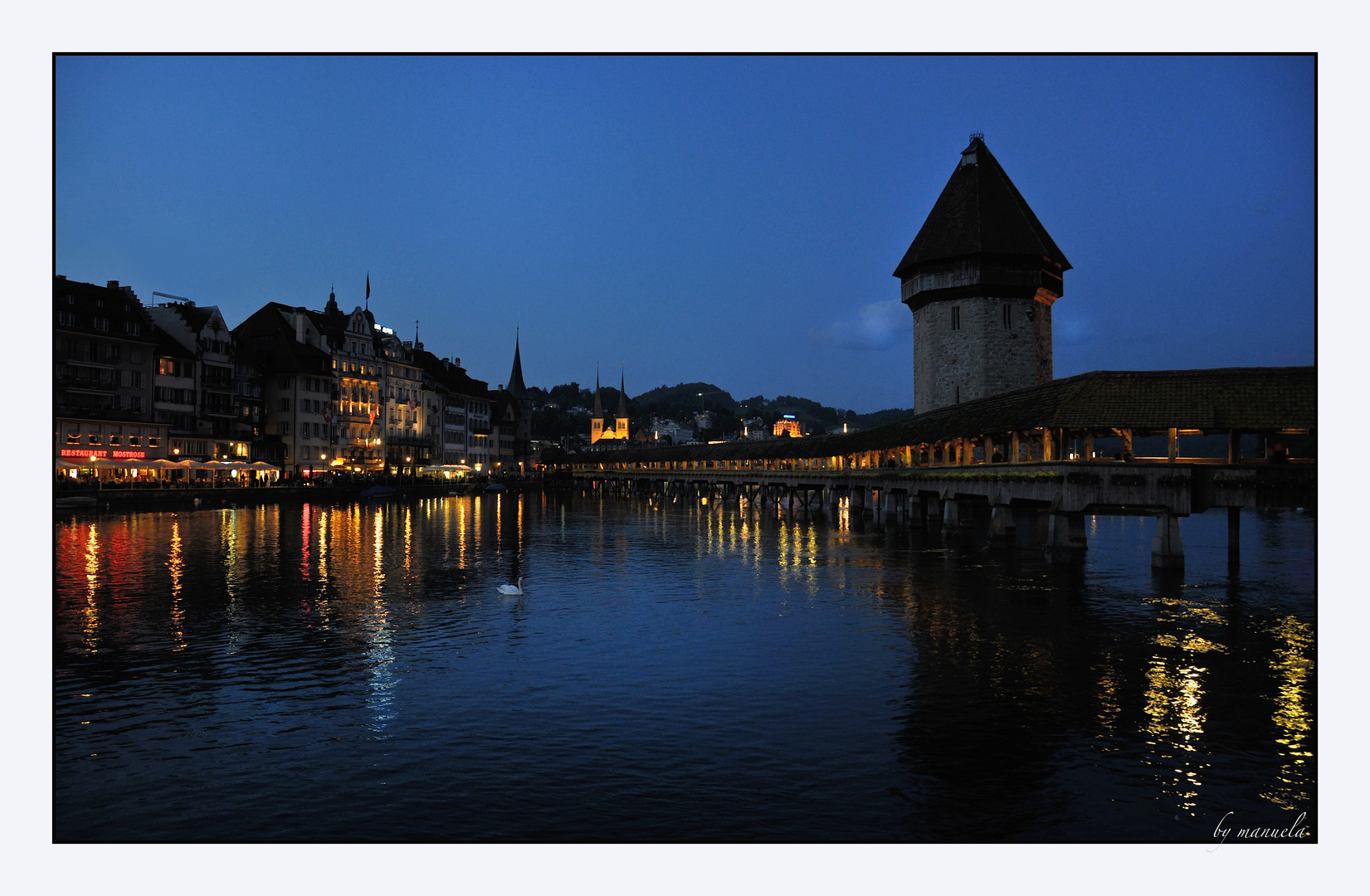 Kapellbrücke, by night