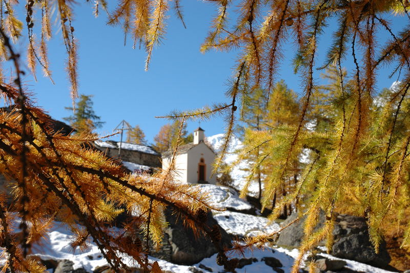 Kapelle auf der Triftalp oberhalb Saas-Grund im Wallis