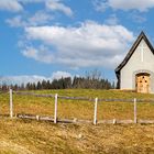 Kapelle bei Au im Bregenzerwald im Februar 2023, ganz ohne Schnee!