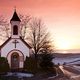 Kapelle bei Gstaudach im Abendrot