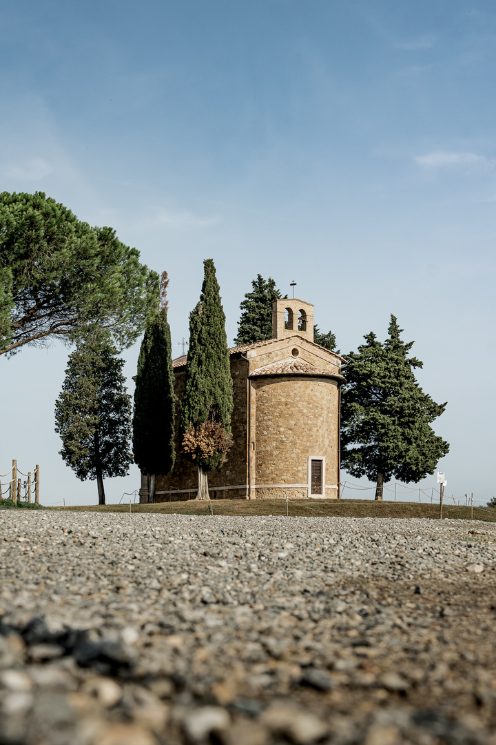 Kapelle der Madonna di Vitaleta, Toskana, Italien - Ein Roadtrip 2023
