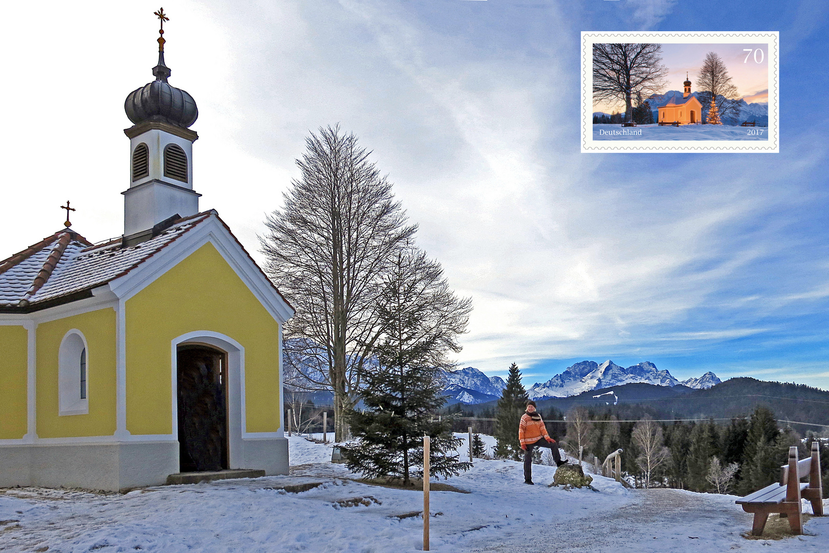 Kapelle Maria Rast, das Motiv für eine Briefmarke