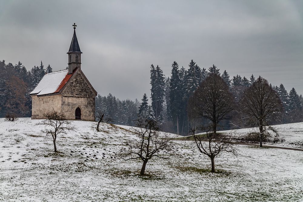 Kapelle Oberbayern im Winter