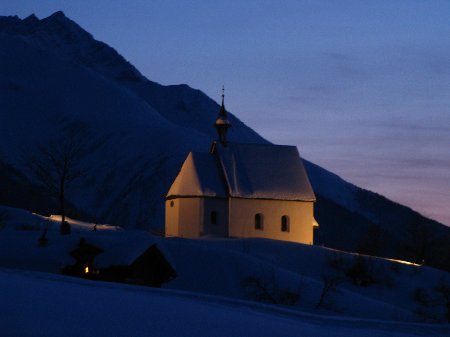 Kapelle zu Mühlebach im Winter