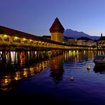 Kappeler Brücke in Luzern mit Blick auf den Pilatus / CH