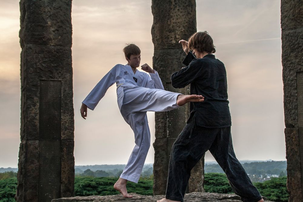 Karate Training zwischen Vater & Sohn