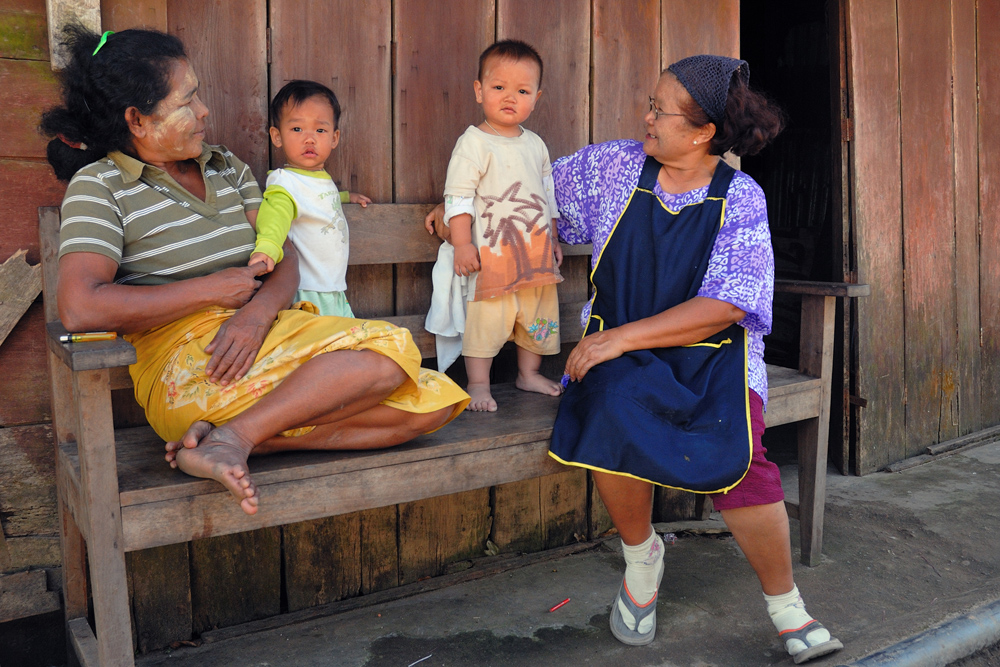 Karen refugees from Myanmar in Thai village