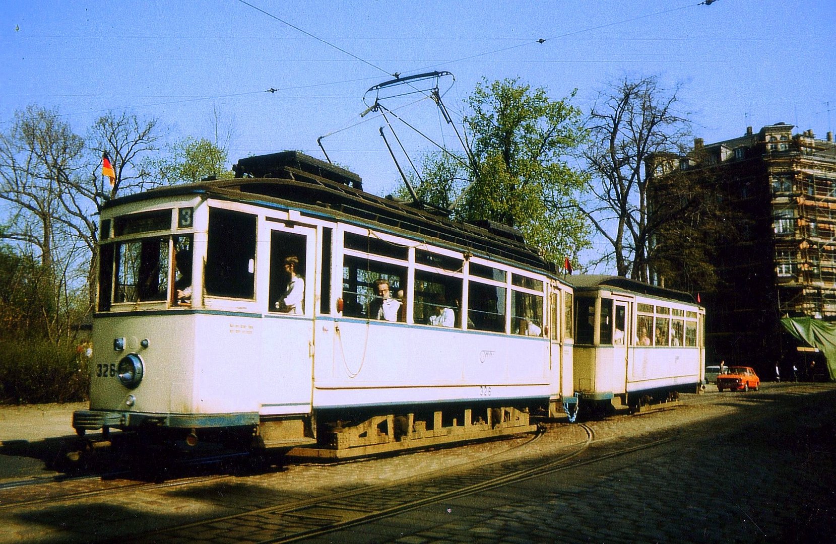 Karl Marx Stadt 2.Mai 1986 kurz vor Umbau auf Dreischienengleis