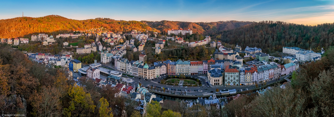 Karlovy Vary - Karlsbad: in der goldenen Stunde.