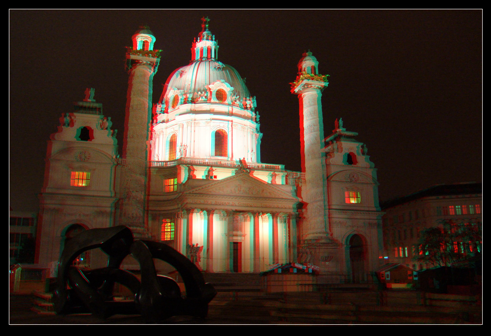 Karlskirche (3D Anaglyphe)