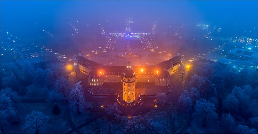 Karlsruhe @ Night Winter Fog