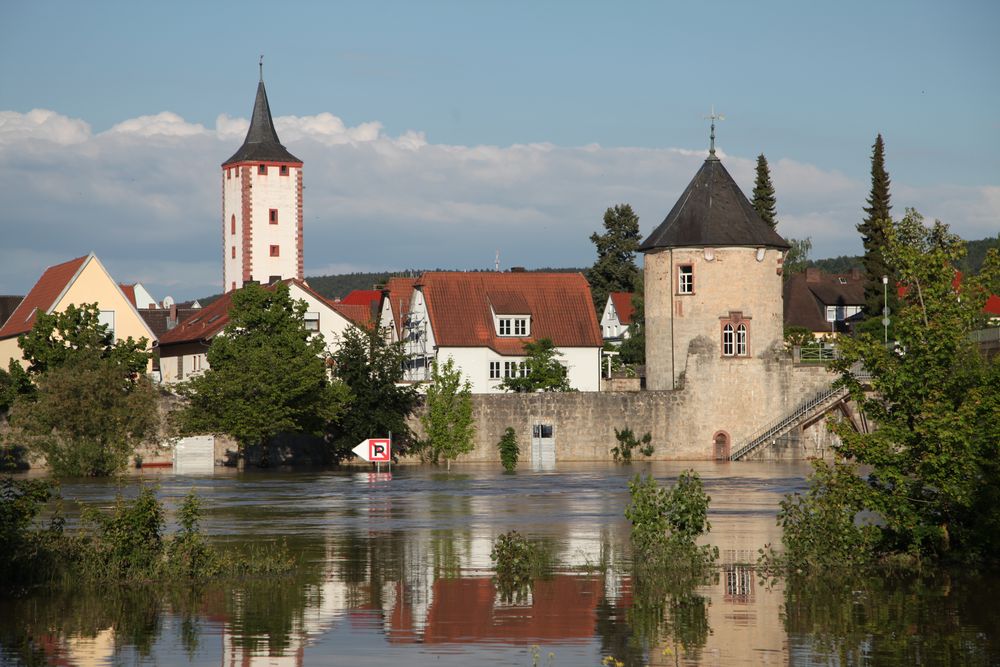 Karlstadt bei Hochwasser