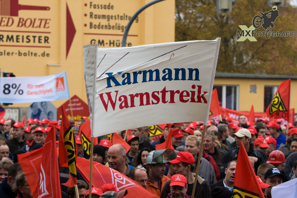 Karmann Warnstreik - Warnstreik der IG Metall in Osnabrück