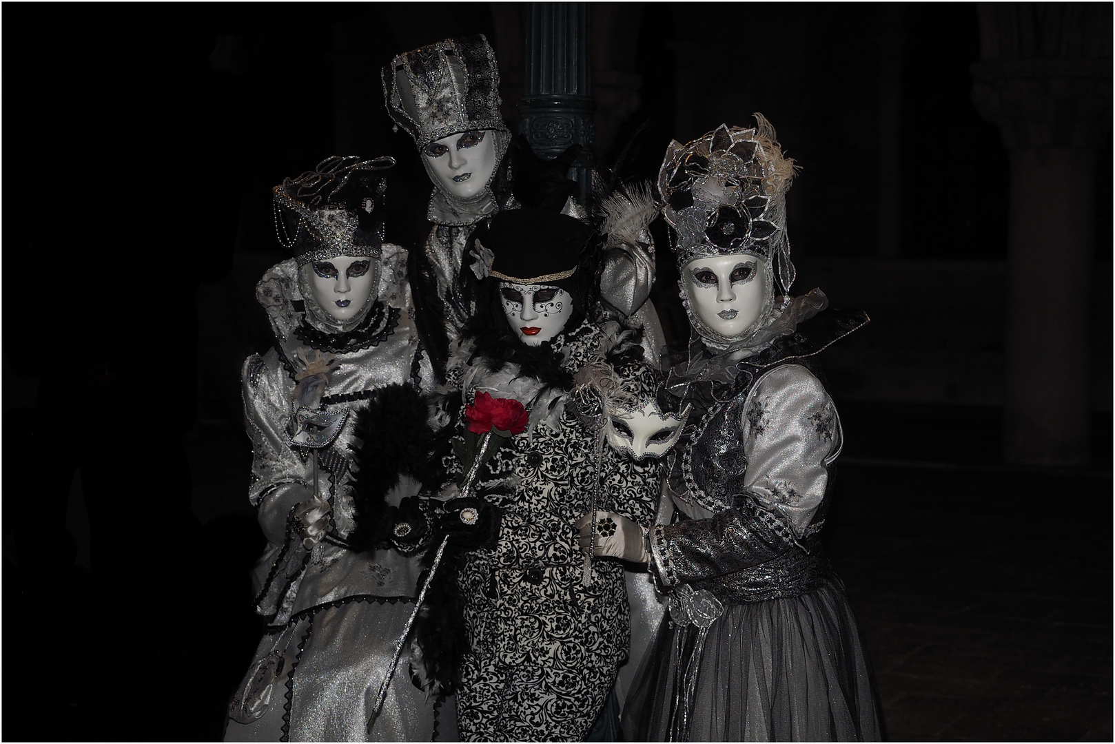 Karneval in Venedig Masken in silber