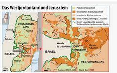 Karte des Siedlungsgebietes im Westjordanland