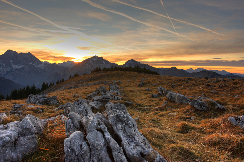 Karwendelberge im Sonnenuntergang