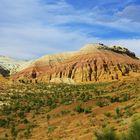 Kasachstan Landschaft  Nationalpark Altyn Emel bunte Berge blauer Himmel