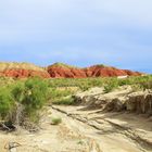 Kasachstan Landschaft Nationalpark Altyn Emel Flussbett Bunte Berge