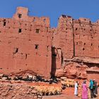 Kasbah mit Nomaden im vallee du  Rose Marokko